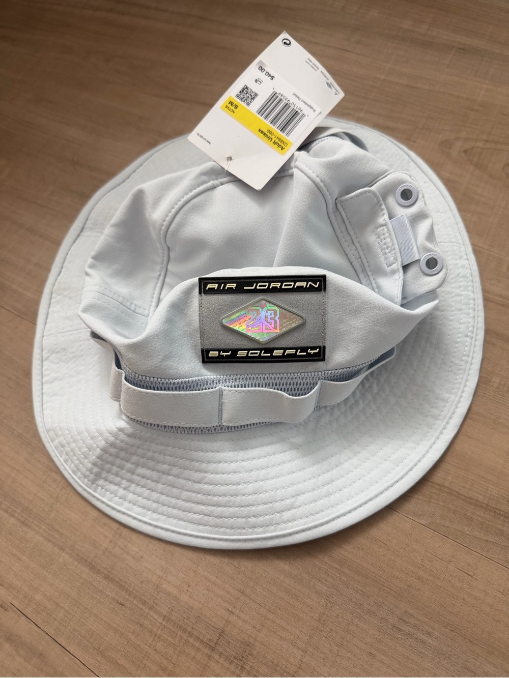 Jordan Light Gray Bucket Hat with Holographic 23 Patch